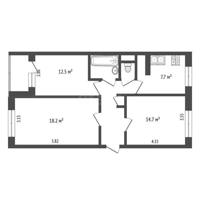 3-комнатная квартира: Вологда, Ярославская улица, 29А (65.1 м) - Фото 1