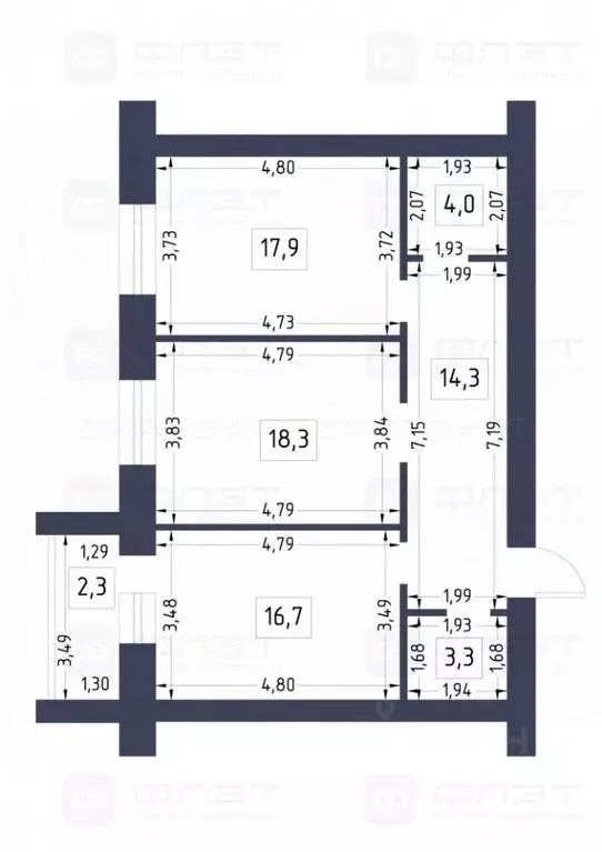 2-к кв. Татарстан, Казань Даурская ул., 35А (76.8 м) - Фото 2