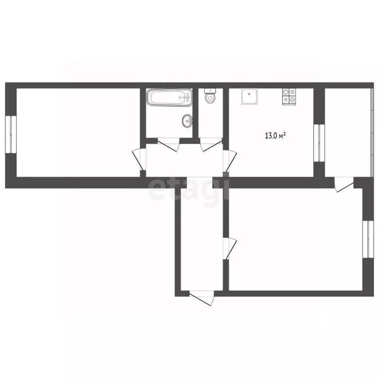 2-к кв. Тюменская область, Тюмень Амурская ул., 68 (49.2 м) - Фото 2