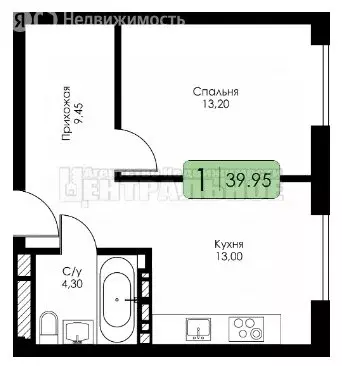 1-комнатная квартира: Смоленск, ЖК Среда (39.95 м) - Фото 0