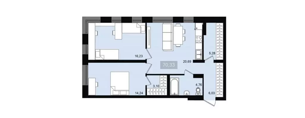 3-комнатная квартира: Красноярск, улица Александра Матросова, 30Г ... - Фото 1