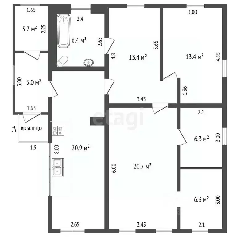 Дом в Тамбовская область, Мичуринск Верхняя ул., 37 (87 м) - Фото 2