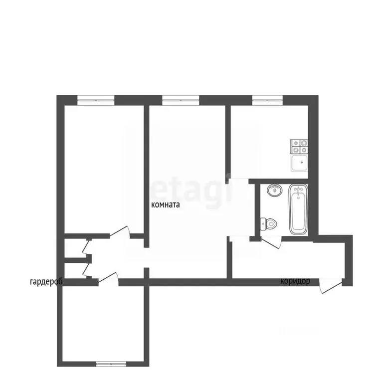 3-к кв. Бурятия, Улан-Удэ ул. Буйко, 23А (53.4 м) - Фото 1