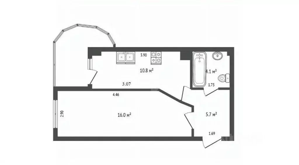 1-к кв. Севастополь ул. Правды, 33Б (33.6 м) - Фото 2