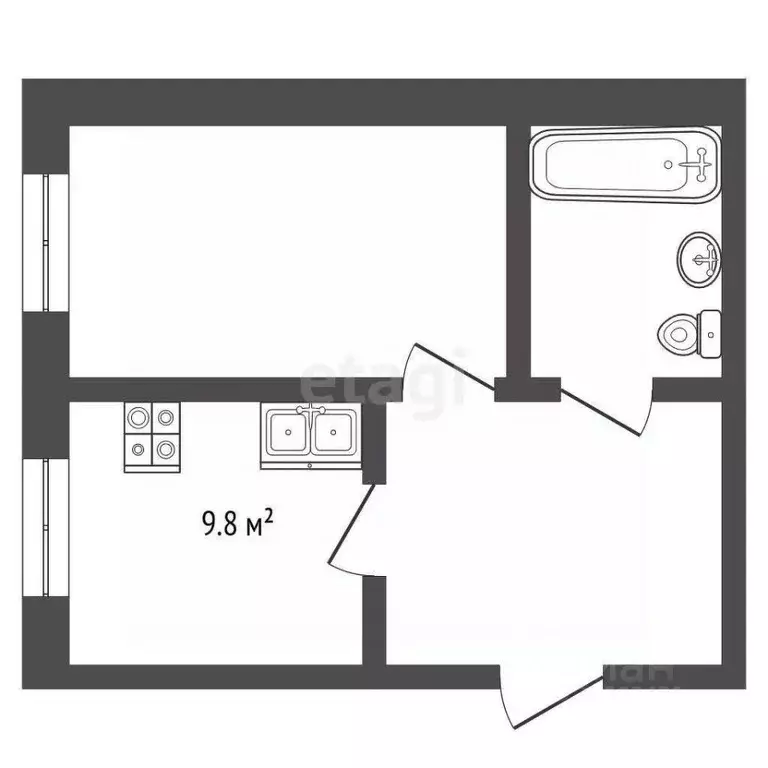 1-к кв. Удмуртия, Ижевск Авангардная ул., 24 (42.5 м) - Фото 2