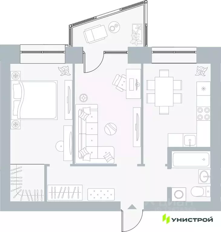 2-к кв. Пермский край, Пермь Рионская ул., 4А (51.96 м) - Фото 0