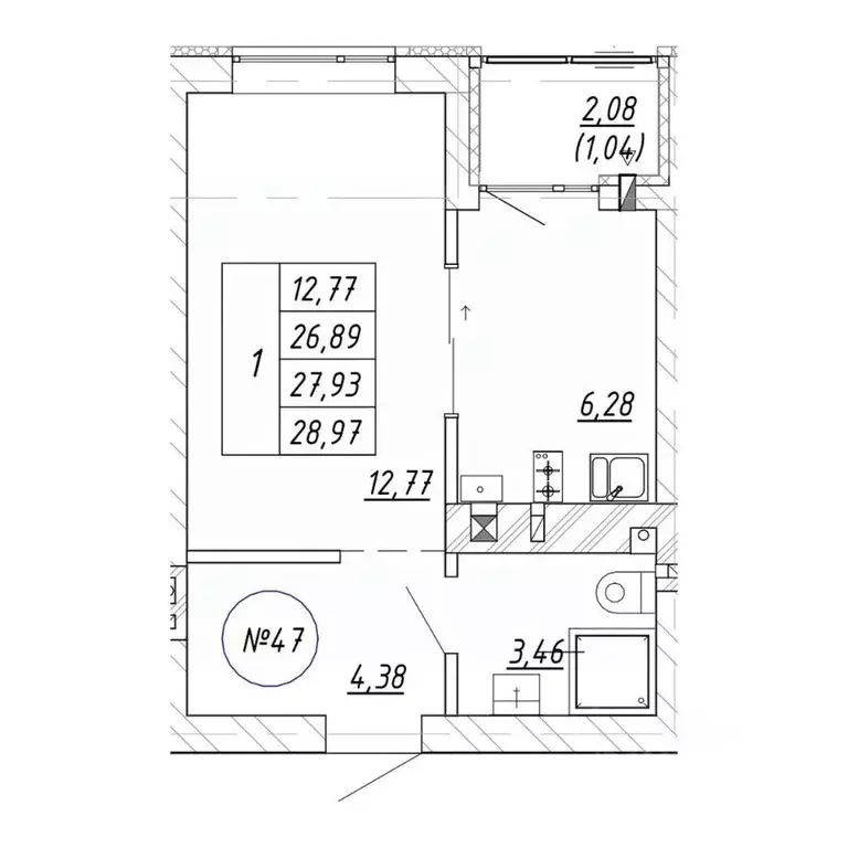 1-к кв. Калининградская область, Зеленоградск  (28.97 м) - Фото 1