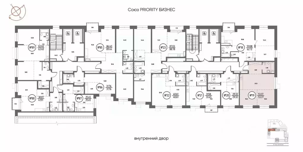 2-к кв. Иркутская область, Иркутск Макс жилой комплекс (53.37 м) - Фото 2