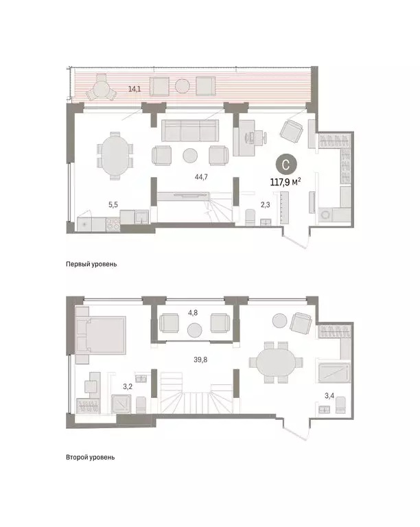 2-комнатная квартира: Тюмень, Причальная улица, 5 (117.86 м) - Фото 2