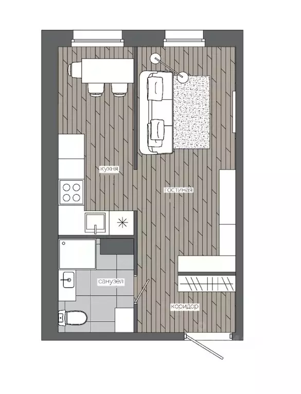 1-к кв. Ханты-Мансийский АО, Сургут 30А мкр,  (29.38 м) - Фото 0