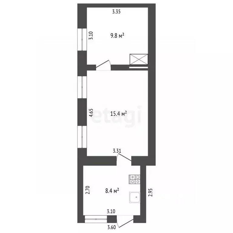Дом в Крым, Сакский район, с. Фрунзе ул. Школьная (34 м) - Фото 2