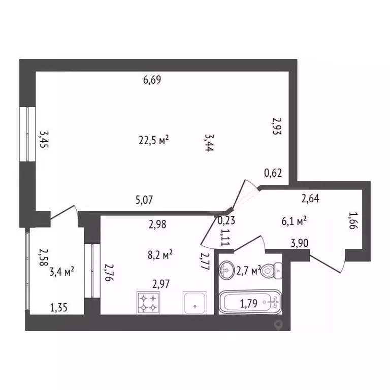 1-к кв. Башкортостан, Уфа Дагестанская ул., 16 (41.2 м) - Фото 2