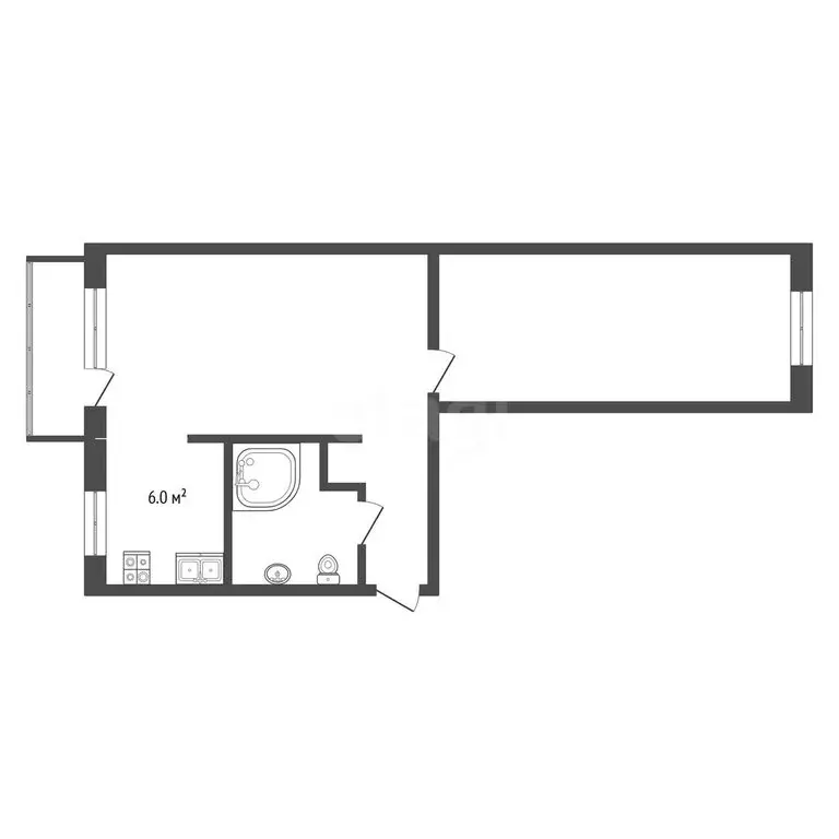 2-комнатная квартира: Нальчик, улица Толстого, 98А (44 м) - Фото 1