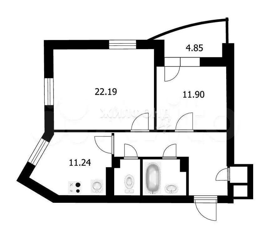 2-к. квартира, 61,5 м, 16/27 эт. - Фото 0