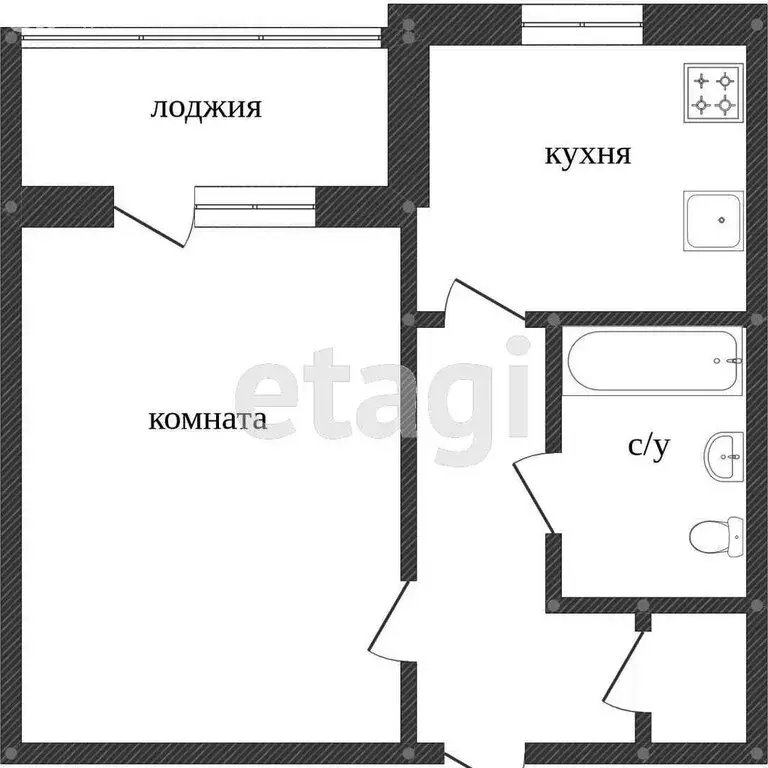 1-комнатная квартира: Тобольск, 9-й микрорайон, 18 (28.1 м) - Фото 1