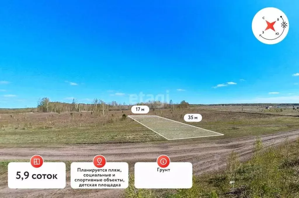 Участок в Тюменская область, Тюменский муниципальный округ, Каменское ... - Фото 1