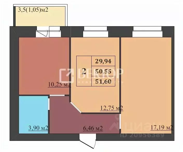 2-к кв. Ярославская область, Ярославль ул. Генерала Маргелова, 4 (51.6 ... - Фото 1