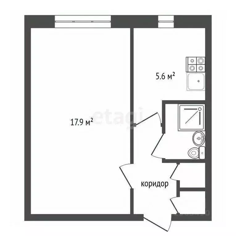 1-к кв. Воронежская область, Воронеж Иркутская ул., 15А (29.5 м) - Фото 0