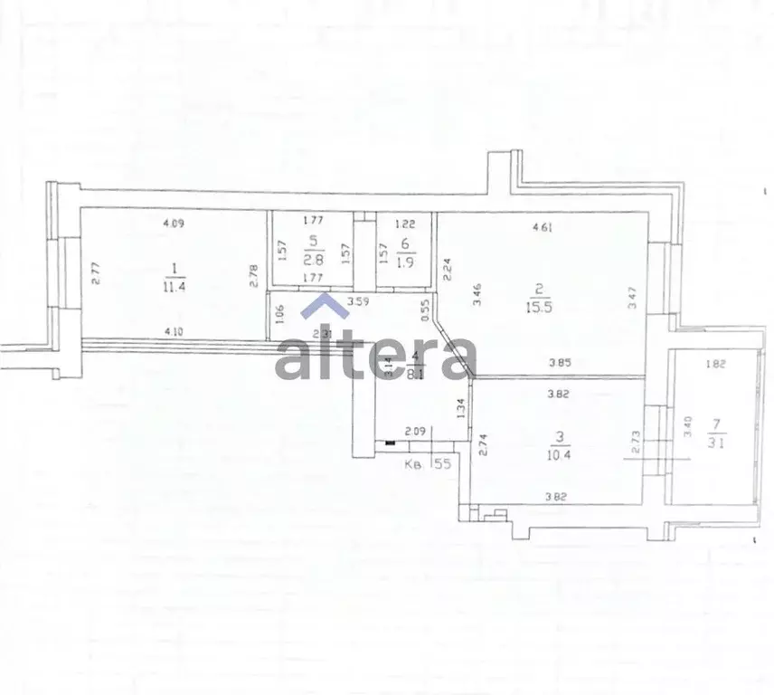 2-к кв. Татарстан, Казань ул. Азата Аббасова, 8 (53.2 м) - Фото 1