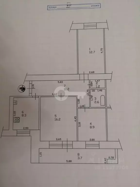 3-к кв. Татарстан, Казань ул. Амирхана Еники, 2/53 (60.1 м) - Фото 1