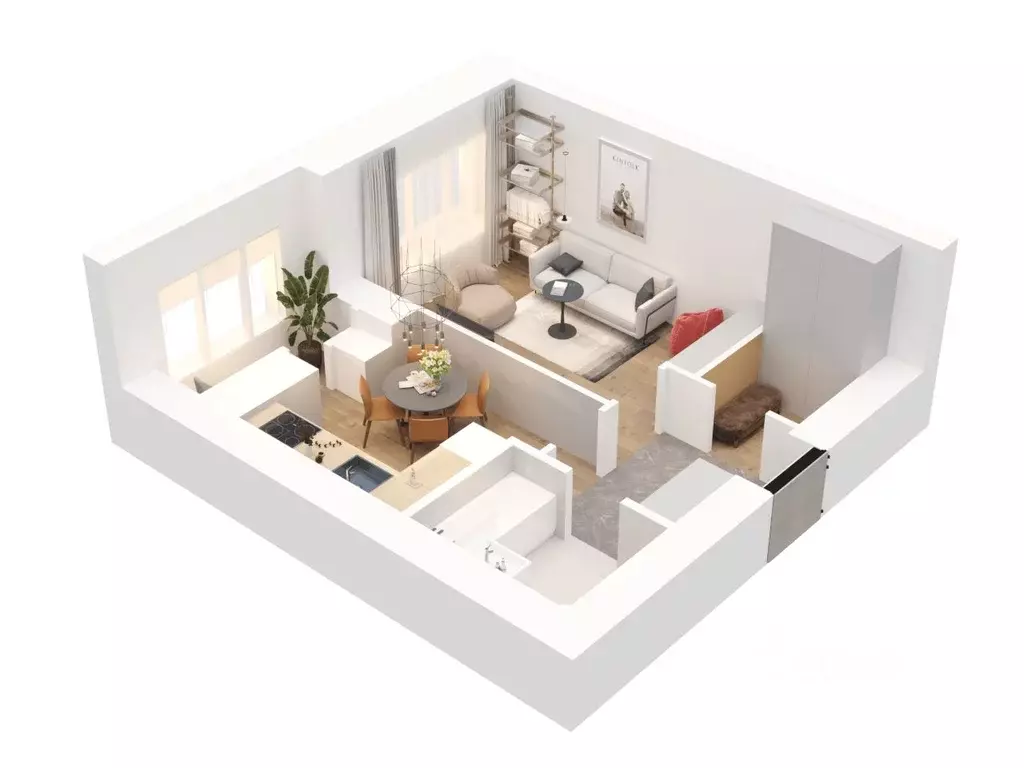 1-к кв. Татарстан, Казань Династия жилой комплекс (33.03 м) - Фото 2