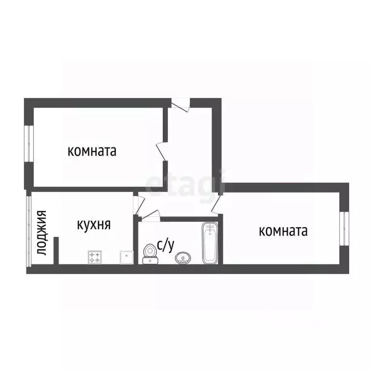 2-к кв. Курганская область, Курган Станционная ул., 86 (48.6 м) - Фото 1