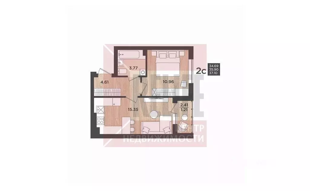 1-к кв. Калининградская область, Калининград Интернациональная ул., 18 ... - Фото 2