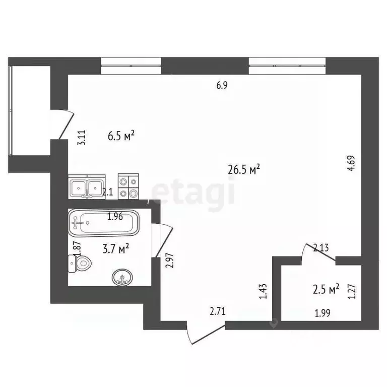 1-к кв. Забайкальский край, Чита Царский мкр, 11 (38.9 м) - Фото 2