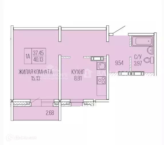 Продаётся 1-к квартира, 37.45 м - Фото 0