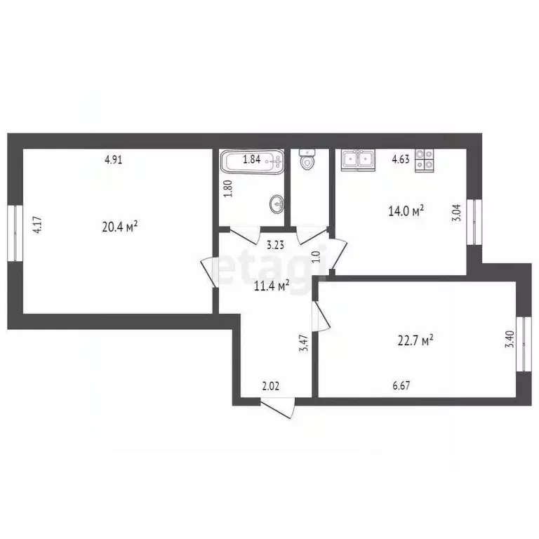 2-к кв. Московская область, Дмитров Сиреневая ул., 3 (73.1 м) - Фото 1