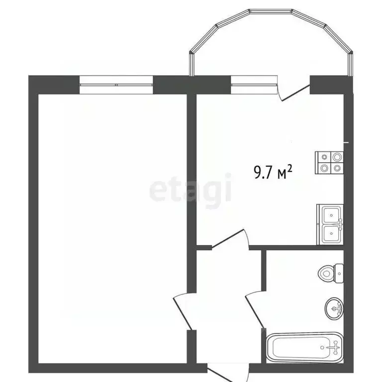 1-к кв. Ростовская область, Аксай ул. Платова, 64в (36.8 м) - Фото 1