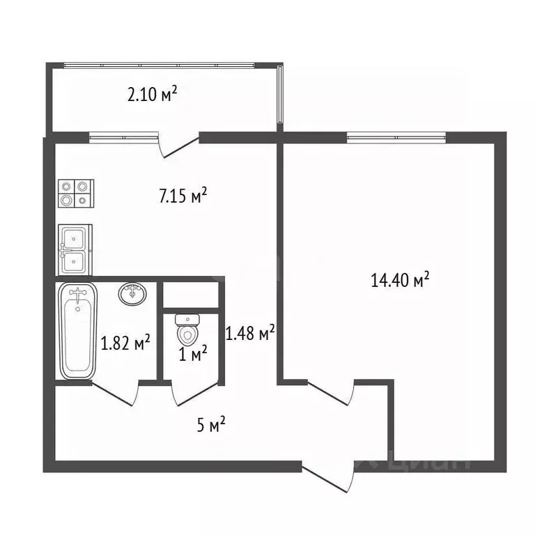 1-к кв. Ленинградская область, Сертолово Всеволожский район, Черная ... - Фото 2