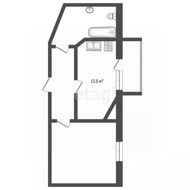 1-к кв. Самарская область, Самара ул. Петра Алабина, 2 (43.0 м) - Фото 2
