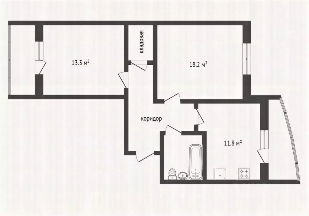2-к кв. Калужская область, Калуга бул. Солнечный, 4к2 (58.0 м) - Фото 1