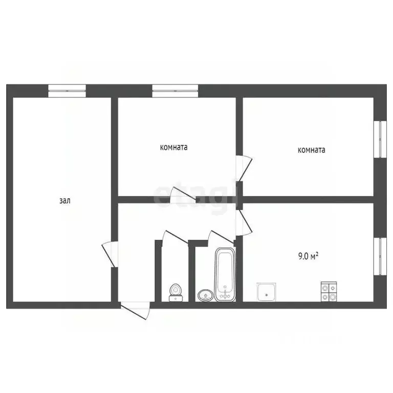 3-к кв. Ямало-Ненецкий АО, Ноябрьск ул. Интернационалистов, 47 (71.9 ... - Фото 2