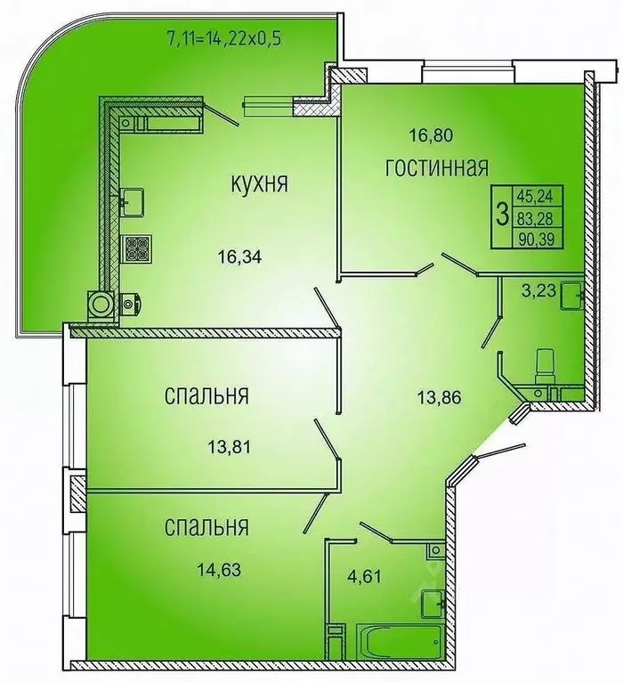 3-к кв. Ростовская область, Ростов-на-Дону, Нахичевань ул. 35-я Линия, ... - Фото 1