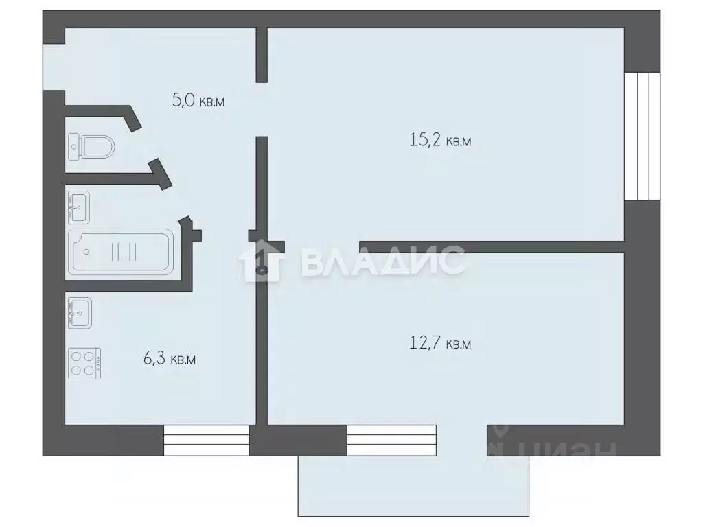 2-к кв. Рязанская область, Рязань ул. Гагарина, 82 (42.1 м) - Фото 2