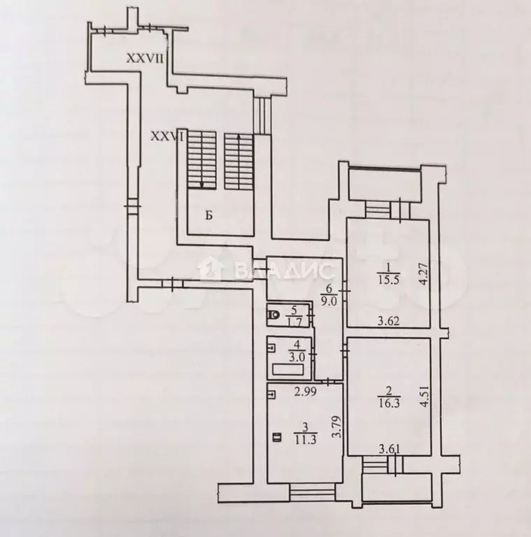 2-к. квартира, 56,8 м, 5/5 эт. - Фото 0