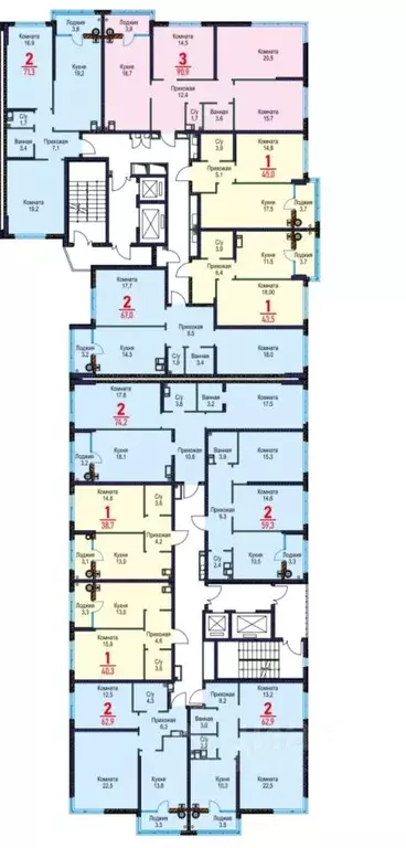 1-к кв. Ставропольский край, Ставрополь Гражданская ул., 1/12 (45.0 м) - Фото 2