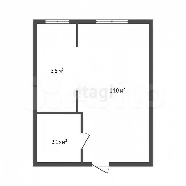 1-к. квартира, 23,5 м, 1/4 эт. - Фото 1