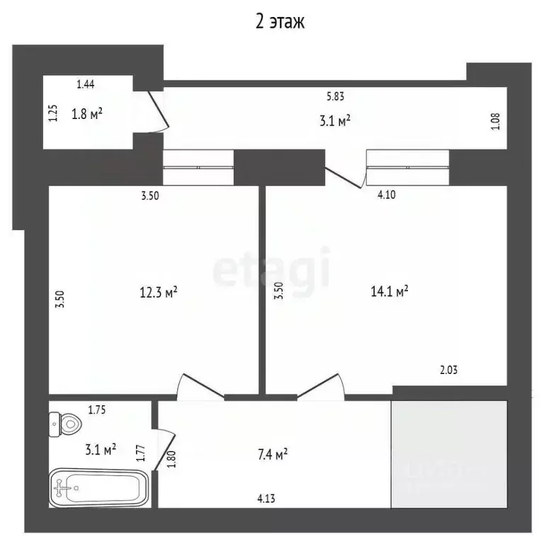 3-к кв. Забайкальский край, Чита ул. Токмакова, 3 (79.2 м) - Фото 1