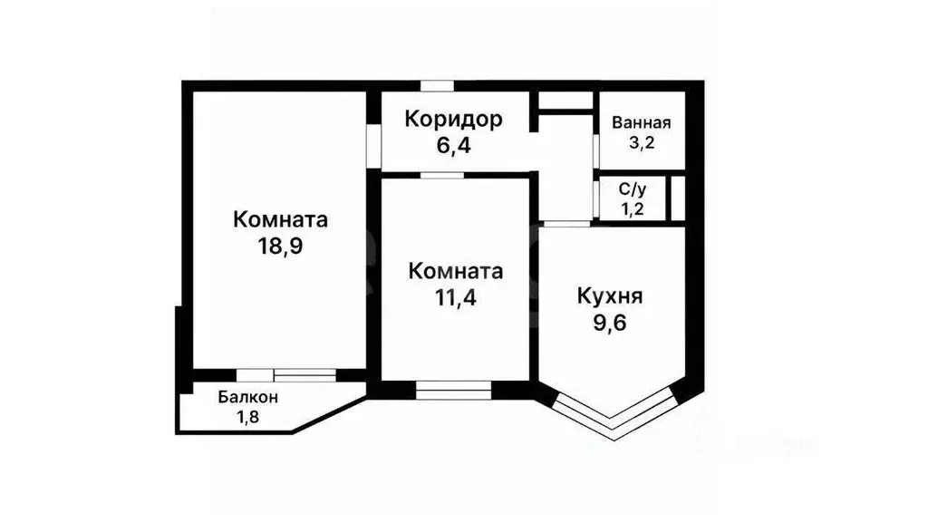 2-к кв. Москва, Москва, Московский г. ул. Никитина, 20 (51.1 м) - Фото 2