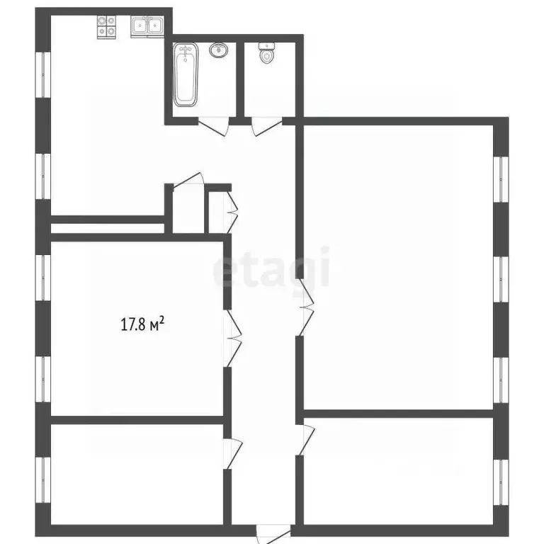 Комната Санкт-Петербург Садовая ул., 65 (18.0 м) - Фото 2