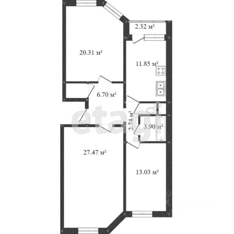 3-к кв. Калужская область, Калуга Хрустальная ул., 44к4 (87.8 м) - Фото 2