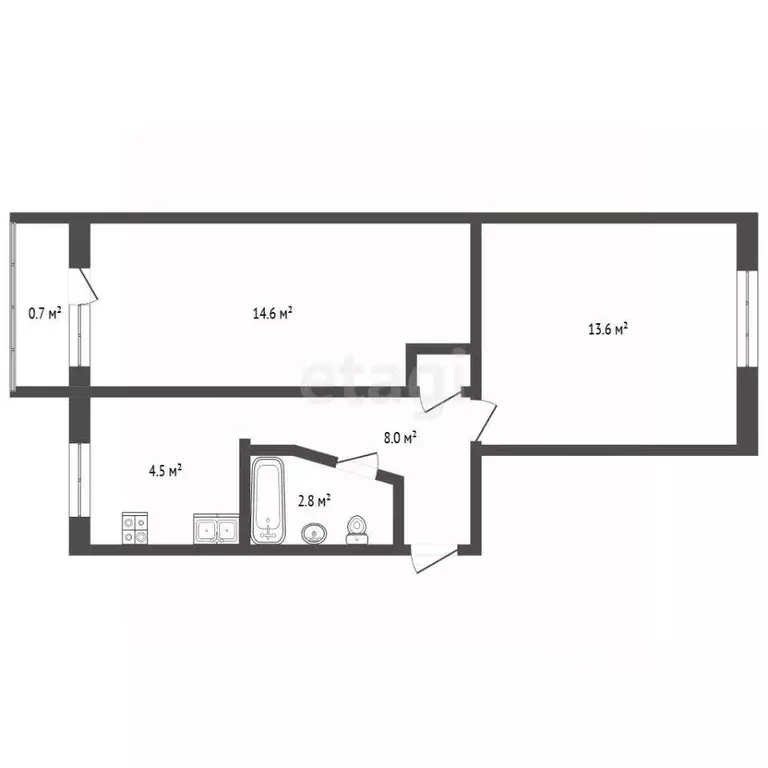 2-к кв. Мордовия, Саранск ул. Фридриха Энгельса, 13 (43.5 м) - Фото 2