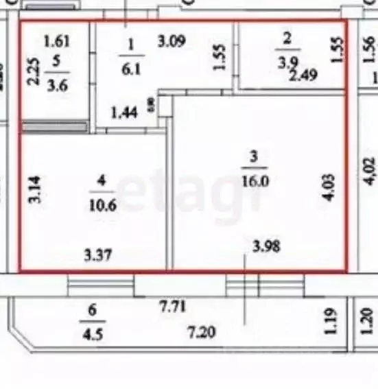1-к кв. Забайкальский край, Чита ул. Курнатовского, 70 (40.3 м) - Фото 2