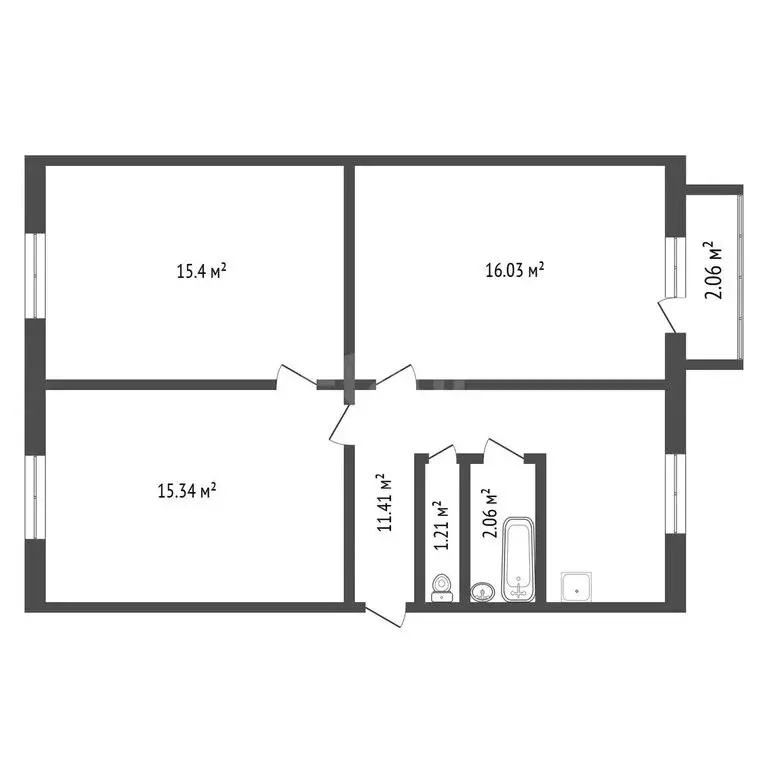 3-комнатная квартира: Канск, улица Урицкого, 24 (60.9 м) - Фото 1