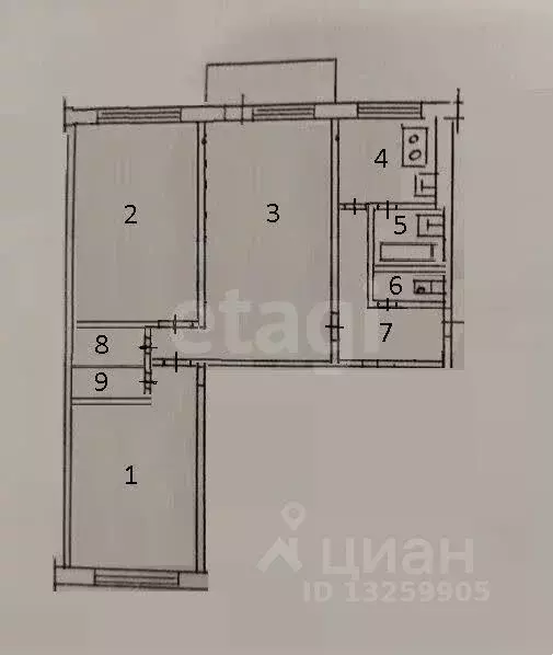 3-к кв. Липецкая область, Липецк ул. Гагарина, 91 (55.5 м) - Фото 2