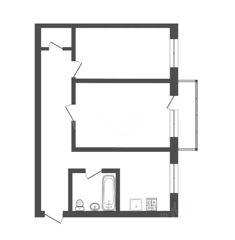 2-к кв. Кемеровская область, Новокузнецк просп. Дружбы, 22 (44.8 м) - Фото 2