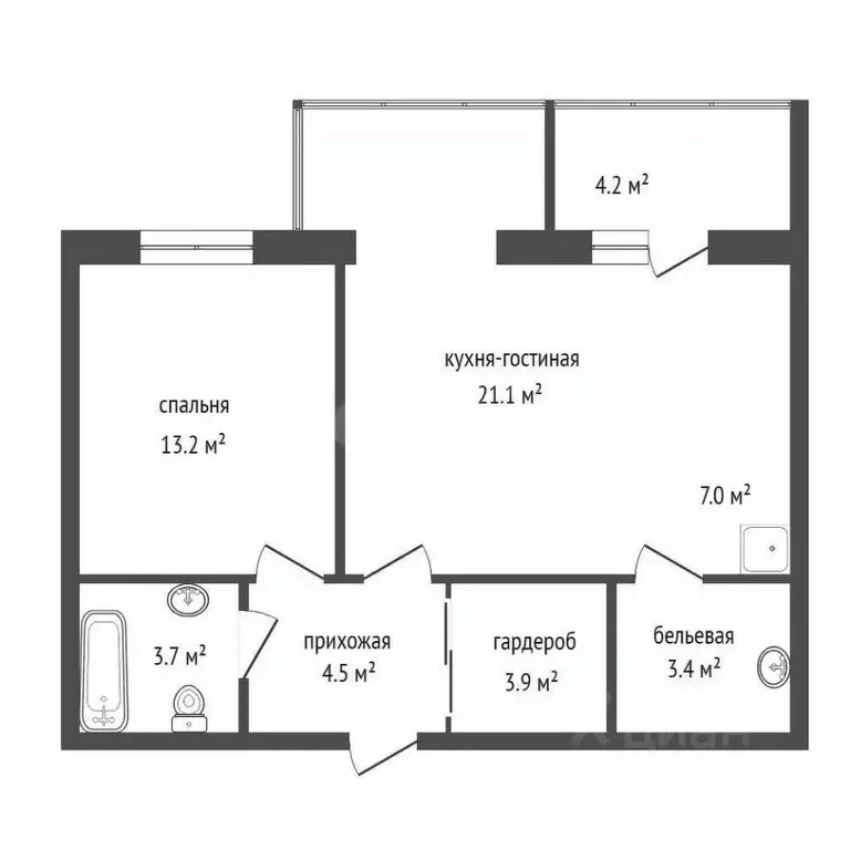 1-к кв. Красноярский край, Красноярск ул. Партизана Железняка, 48Б ... - Фото 1